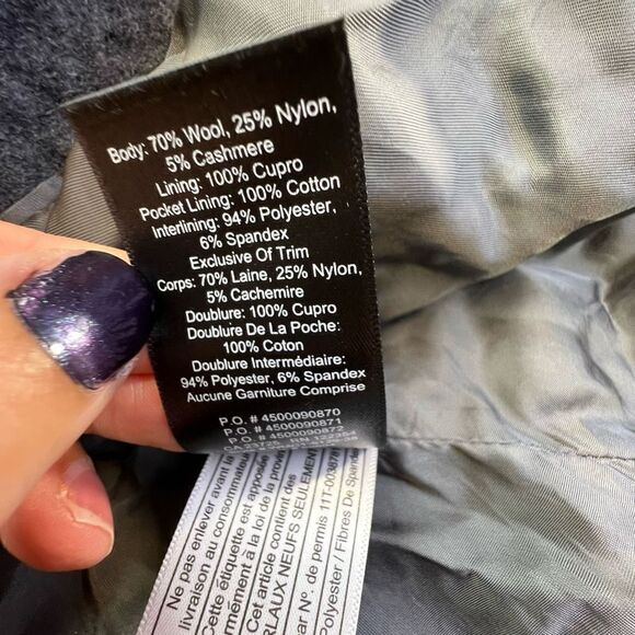 Babaton Womens Wool and Cashmere Blend Hooded Coat Jacket Gray Silver Size Small - Picture 9 of 12